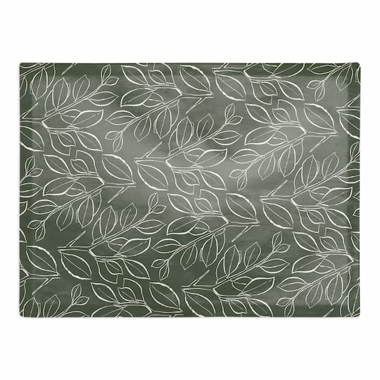 Sage Lined Leaves Cotton Twill Placemat